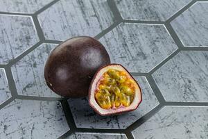 Tropical sweet and juicy passionfruit photo