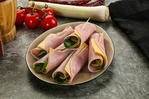 Roll with ham and cheese photo