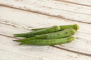 Natural organic raw green okra photo