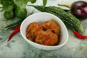 Kashmiri aloo dum - potato stuffed cheese photo