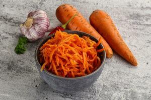 Korean carrot salad in the bowl photo