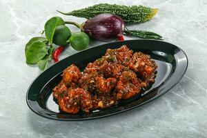 Chinese cuisine - Chicken manchurian gravy photo