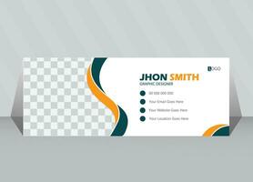 Abstract Creative clean elegant Corporate Email signature or company identity and personal social media cover design. business email signature vector design.