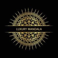 Luxury Mandala Design Template With Black Color Background. vector