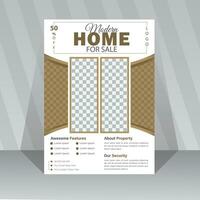 Creative property Real Estate Flyer design template with Beige Accents. vector