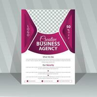 Modern corporate flyer design template with Gradient Magenta Accents. vector