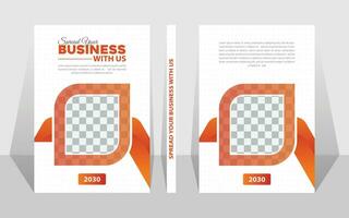 Corporate book cover design template in A4 with white background. vector