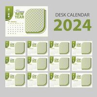 New Desk Calendar 2024 design template. vector