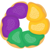 king cake with colorful glaze png