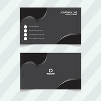 Black color business card design template. vector