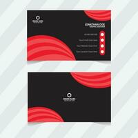 Clean Red and Black Business Card Template. vector