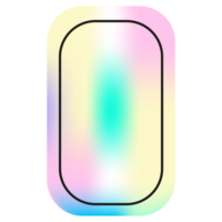 holografische sticker, hologram etiket rechthoek vorm geven aan. PNG sticker voor ontwerp model. holografische getextureerde sticker voor voorbeeld labels, etiketten