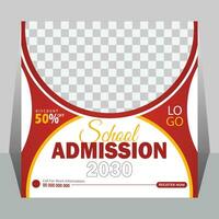 Kids School Admission Social Media Post design template. vector