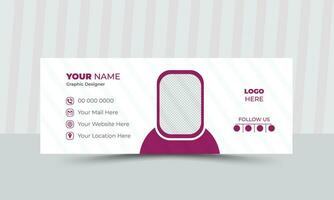 Email signature modern creative business footer template design. vector