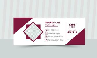 Email signature modern creative business footer template design. vector