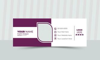 Email signature modern creative business footer template design. vector
