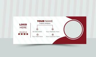 Email signature modern creative business footer template design. vector