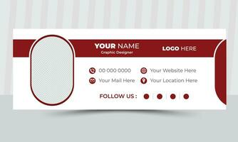 Email signature modern creative business footer template design. vector