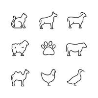 animales icono conjunto aislado en blanco antecedentes vector