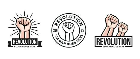 revolución logo conjunto diseño vector ilustración