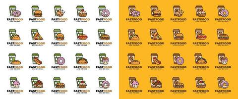 Fast food logo set design vector illustration