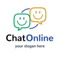 Chat symbol color line style isolated vector
