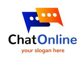 Chat online symbol gradient color style vector
