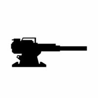 Turret gun silhouette icon vector. Automatic turret silhouette can be used as icon, symbol or sign. Turret gun icon vector for design of weapon, military, army or war