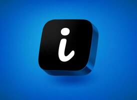 Information icon. Vector 3d illustration of app button