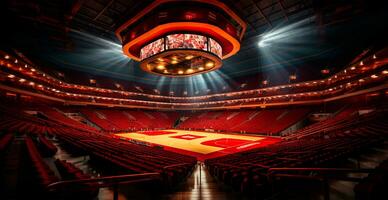 AI generated Basketball arena, old college gym - AI generated image photo