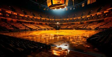 AI generated Basketball arena, old college gym - AI generated image photo