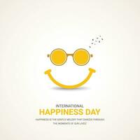 international happiness day creative design background for greeting moment vector