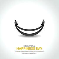 international happiness day creative design background for greeting moment vector