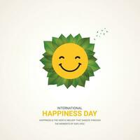 international happiness day creative design background for greeting moment vector