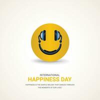 international happiness day creative design background for greeting moment vector