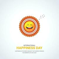 international happiness day creative design background for greeting moment vector