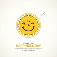 international happiness day creative design background for greeting moment vector