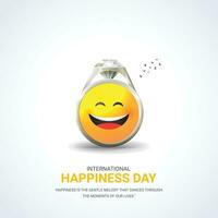 international happiness day creative design background for greeting moment vector