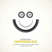 international happiness day creative design background for greeting moment vector