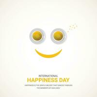 international happiness day creative design background for greeting moment vector