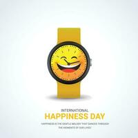 international happiness day creative design background for greeting moment vector