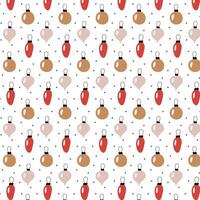 Seamless pattern of Christmas tree toys. A simple, minimalistic background of decorative elements in a flat style. vector