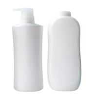 White bottle or container of shampoo and  powder isolated with clipping path in png file format