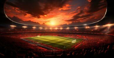 AI generated Large sport football stadium, large stadium bowl - AI generated image photo