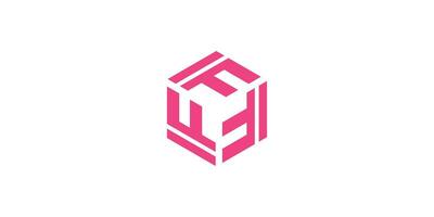 Hexagon logo with initial IF concept design vector