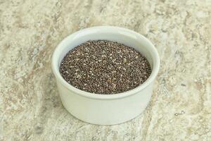 Chia seeds in the bowl photo