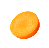 Fresh orange carrot slice isolated with clipping path in png file format