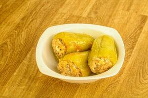 Bell Bulgarian pepper stuffed meat photo