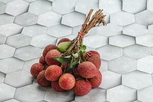 Sweet juicy tropical exotic lychee photo