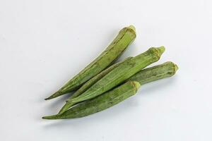 Natural organic raw green okra photo